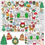 Tischdecke zum Ausmalen Weihnachten, Ausmaltischdecke Kinder 118 x 85cm, Papiertischdecke Weihnachten, Mitgebsel Weihnachten Kinder