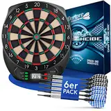 DartPro [DAS ORIGINAL] - Elektronische Dartscheibe Profi - Dartboard mit 6 Darts [kabellos nutzbar] - Innovativer Dartautomat mit 65 Varianten - Dart für 1 bis 8 Spieler