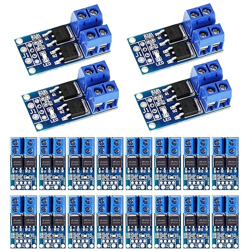 20 Pcs DC 5v-36v 400W FET Trigger Switch Drive Module Board Dual Mosfet Treibermodul Dual-Hochleistungs Switching Driver Modul PWM Regler Schalttafel Treibermodul für Ar-duino