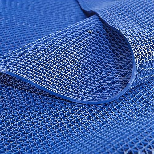 GONCBKVN rutschfeste Drainagematte für Badezimmer, Kommerzielle wasserdichte PVC-Drainage-Bodenmatte, Hohle Mesh-Fußmattenrolle, für Schwimmbad, Duschraum (Color : Blue, Size : 120x150cm)