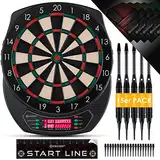 KESSER® Elektronische Dartscheibe Profi Set - E Dartboard mit 15 Dartpfeile + 35 Pro Flights 100 Pfeilspitzen + Zubehör Dart für 1 bis 8 Spieler