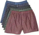 Fruit of the Loom Herren Woven Tartan and Plaid Boxer 5-Pack Unterwäsche, Verschiedene Schottenkaros, Large (5er Pack)