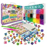 BANDAI - Rainbow Loom Mega Combo Set - Riesiges Set - Armbandherstellung - Bastelspaß - Webstuhl mit 5600 Gummibändern - Charms, Perlen - Patentiertes Set - Spielzeug für Kinder ab 8 Jahren - CD00101