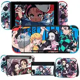 DLseego Skins Decal Vinyl für Switch, Anime Full Set Schutz Faceplate Aufkleber Mehrfarbig Pastell Cartoon Wrap Cover Case Kompatibel mit Switch Konsole Joy-Con Dock- Junge und Mädchen