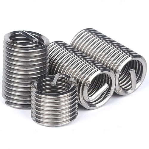 M6 x 1,0 Helicoil-Gewindeeinsatz, Gewindereparaturdrahteinsatz aus Edelstahl 304 (Größe: M6x1.0x2D-60 Stück)(M6x1.0x1D 20pcs)