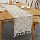 FRINZA Elegant und luxuriös Tischläufer oder Boho Tischläufer für Esstisch, Böhmischer Tischläufer Bauernhausstil für rustikale Party Tischdekor, Vintage-Stil (A,30x160cm)