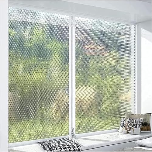 dewdat Fenster-Isolierungsset Für Den Winter, Fenster Isolierfolie Thermo Cover Transparente Mit Reißverschluss, Zuschneidbar, Zur Fensterisolierung |selbstklebend Wiederverwendbar 100x80cm