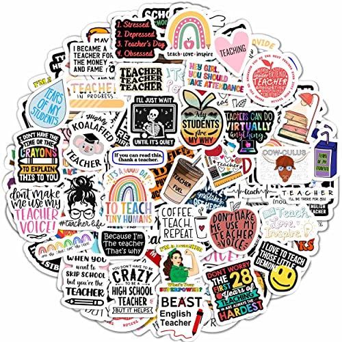 100 stück lustige Lehrer-Aufkleber für Trinkflaschen, Laptops und Planer, lustige Lehrer-Geschenke, Meme-Aufkleber für Lehrer - Teacher Stickers