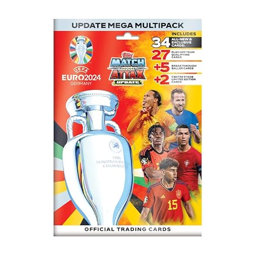 Topps Official Euro 2024 Match Attax - Update Mega Multipack (34 ganz neue Karten!)