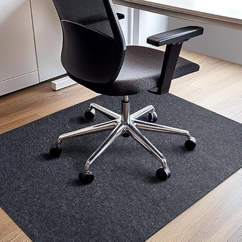 COSYLAND Bodenschutzmatte Bürostuhl 90x120 cm – rutschfeste Bürostuhl Unterlage für Hartholz & Laminat – Geräuschdämpfende Schreibtischstuhl Unterlage zum Schutz empfindlicher Böden – Grau