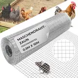 STREND PRO Maschendrahtzaun | Geschweißt - Verzinkt | 0.5m x 10m | 0,8 mm, 10x10mm | Kaninchendraht, Hasendraht, Volierendraht für Garten & Tierhaltung | Hasengitter, Hühnerzaun, Zaun