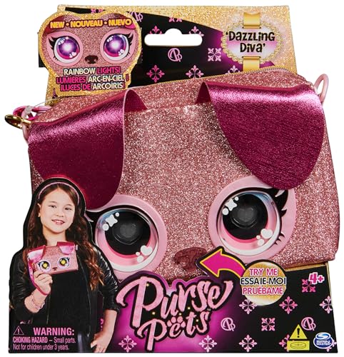 Purse Pets Clutch Dazzling Diva Hündchen - Kindertasche und Spielzeug in einem, die Augen leuchten in Regenbogenfarben, für Kinder ab 4 Jahren