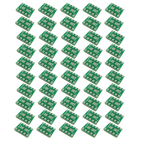 Aihasd 50PCS SMD Adapterplatine SOT23 / SOP10 (0.95mm) / MSOP10 (0.5mm) auf DIP10 FR4