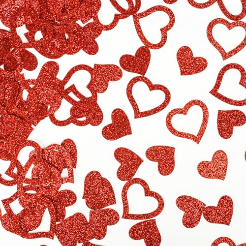 KOBOKO Herz Konfetti Hochzeit 4cm, 100 Stück Herzkonfetti Groß, Konfetti Hochzeit, Glitzer Konfetti Geburtstag Tischdeko, Herz Deko Confetti für Deko Hochzeit, Valentinstag, Verlobung, Heiratsantrag