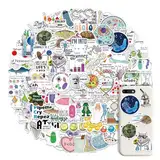 100 Stück Biologie Labor Aufkleber, Vinyl Cartoon Student Wissenschaftlich Aufkleber, Biochemie Aufkleber Geeignet für Laptop,Auto, Gepäck, Skateboard, Motorrad