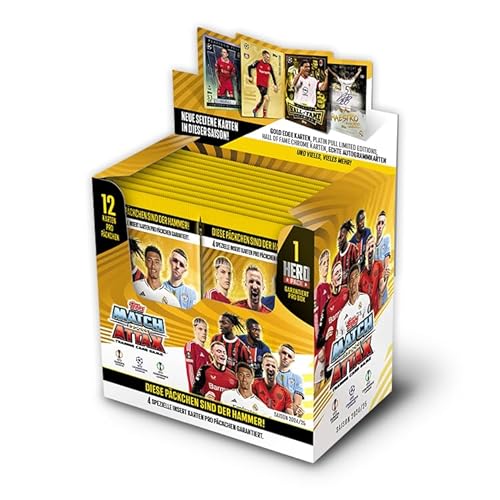 Topps Match Attax 24/25 - Full Box - enthält 24 Päckchen (288 Karten) Plus spezielle Hero Päckchen (1 garantiert pro Schachtel)