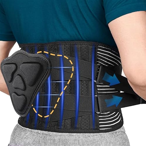 YISAILU Rückenstützgürtel mit 6 Streben für Herren und Damen, Bequeme Rückenbandage mit 3D Lendenpolster zur Linderung von Rückenschmerzen und Haltungskorrektur, Rückengurt Arbeit und Sports