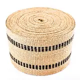 Jute-Gurtband für Polsterung/Handwerk, 8,9 cm x 9,1 m, Natur mit schwarzen Streifen