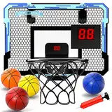 EPPO Basketballkorb Indoor für Kinder 16,5" x 12,5" - Basketballkorb mit automatischer Wertung mit 4 Bällen, Mini Basketballkorb für Kinder, Jungen, perfekt für einen Basketballliebhaber als Geschenk