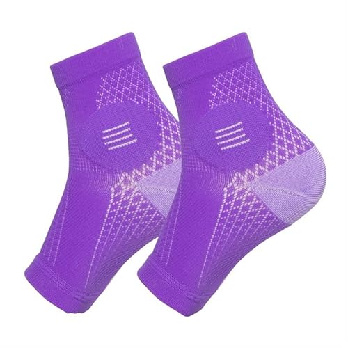 AD-BCrbgen 1 Paar Knöchelbandage, verstellbare Knöchelbandage, atmungsaktiv und elastisch, angenehm zu tragen, zur Knöchelunterstützung (Color : Purple, Size : M)