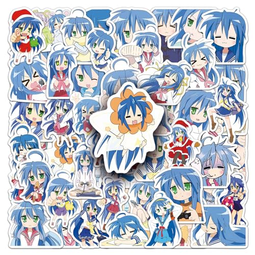 Lucky Stars Aufkleber 50Pcs Graffiti Abziehbild Izumi Konata Figur Notizbuch DIY Aufkleber Hiiragi Kagami Aufkleber Für Tablets Tasse Skateboard Fahrrad Helm Dekorative Aufkleber
