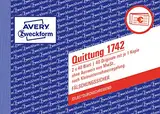 AVERY Zweckform 1742 Quittungsblock Kleinunternehmer (A6 quer, 2x40 Blatt, selbstdurchschreibend, fälschungssicherer Dokumentendruck, nach Kleinunternehmerregelung ohne MwSt., für DE/AT) weiß/gelb