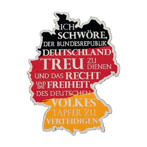 Café Viereck ® Bundeswehr Eid Deutschland Patch – Hochwertiges gewebtes Abzeichen mit Klett & Lasercutrand – 9 cm Höhe – Andenken für Soldaten & Veteranen