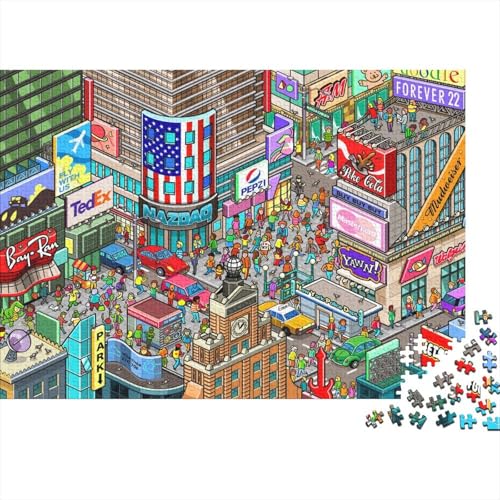 Geschäftszentrum Puzzles 300 Teile Schwer Puzzle Spielzeug Pädagogisches Spiel Impossible Herausforderungsspielzeug Für Erwachsene Kinder 300pcs (40x28cm)
