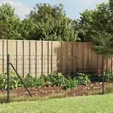 Beschläge, Zäune & Barrieren, Zaunpaneele, Maschendrahtzaun mit Spike-Ankern, anthrazit, 1 x 10 m