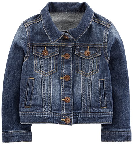 Simple Joys by Carter's Baby-Mädchen Denim Jacket Leichte Baumwolljacke, Mittlere Waschung, 12 Monate