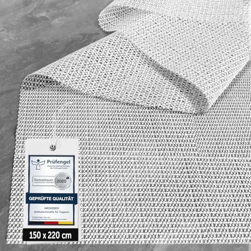 aboveBED Antirutschmatte für Teppich 150 x 220cm, Teppich Antirutschunterlage, Rutschmatte Teppichunterlage Rutschfest Teppichstopper, Anti-Rutsch-Matte Mehrzweck für Schubladen, Regale, Tablett, Auto