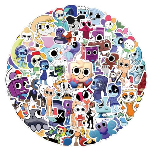 Dandis World Aufkleber 110Pcs Dandy Graffiti Abziehbild Dandy‘s Figur Aufkleber für Tablets Becher Skateboard Fahrrad Helm Dekoration
