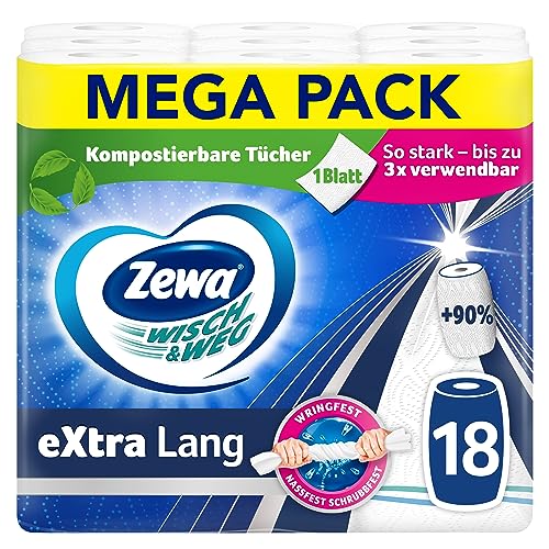 Zewa Wisch&Weg extra lang Original, Mega Pack, 9 Packungen