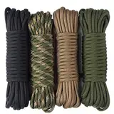 aufodara 4 Stück 19ft/6 Meters Paracord Schnüre 4mm Nylon Seil 7 Kern-Strängen - 4 Farben, Gesamtlänge 76ft (D4-A-4X19FT)