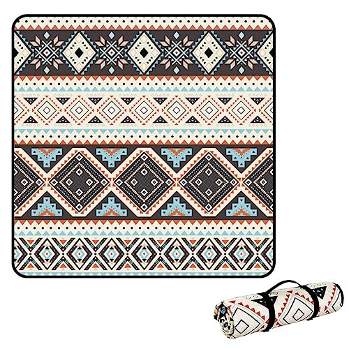 Hayisugal Picknickdecke 200x200 cm Stranddecke Sandfrei Wasserdicht Campingdecke Waschbar Strandunterlage Tragbare Picknickdecke für Strand,Picknick,Wandern,Park,Reisen, Boho B, 200 x 200 cm