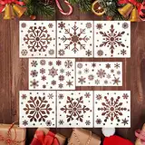 8 Stück Weihnachten Schablonen, Abeillo Schneeflocken Schablone Wiederverwendbare Weihnachtsschablone Winter Xmas Snowflake Template DIY Schneeflocken Schablone für Fenster Scrapbooking Geschenkkarten