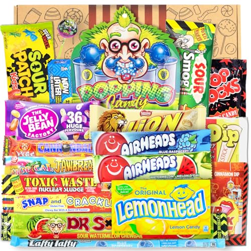 Mix USA Süßigkeiten Box | 20 Stück | süße und saure amerikanische Süßigkeiten | Süßigkeiten Box | Geburtstag | USA Sweets | Candybox | Candy & Bar ®