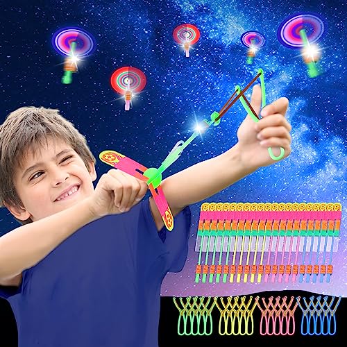 Joycabin 20 Stück LED Leuchtspielzeug Partyartikel, Rakete Copters Licht, Fliegendes Spielzeug Party Set, Hubschrauber Fliegen Spielzeug für Kindergeburtstag Gastgeschenke und Goodie Bag Stuffers