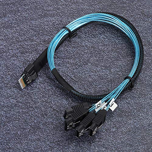 Wisoqu Mini SAS Kabel, 4 Kanal Signalübertragung Verfügbarkeit und Skalierbarkeit Mini SAS Line, Datenübertragungskabel, für Server Festplatte Computer Host