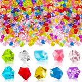 Ptyism 300 Stück Acryl Diamanten Kinder,Edelsteine für Kinder Acryl丨Kinder Acryl Diamanten für Hochzeit, Party, Vasenfülle, Kunsthandwerke Deko, Piraten-Schatzsuche US