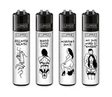 Clipper® 4er Set FFX Adult #4 Collection Lighter Flints Feuerzeug + 1 Sticker High Zombie