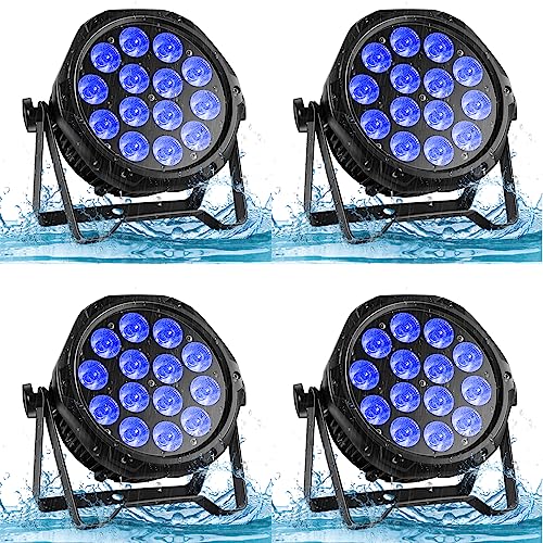 UKing 4PCS LED Par Strahler IP65 Wasserdicht Bühnenlampen,70W LED Par Scheinwerfer RGBW Outdoor LED Strahler Ideal für Hochzeit Party Außenanwendungs Bühnenbeleuchtung