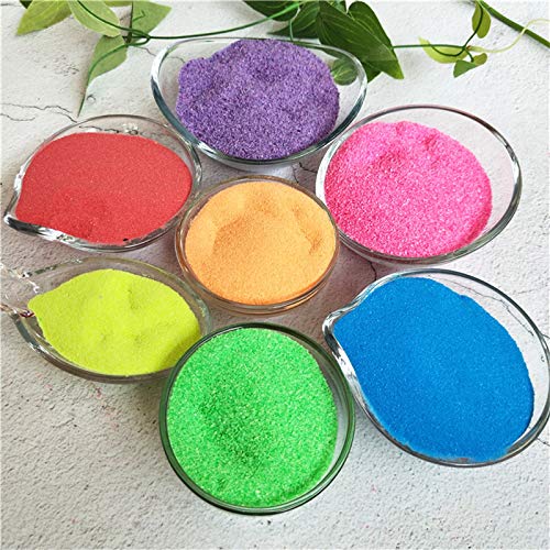 MEIEST 7 Stück bunter magischer Sand, erstaunlicher hydrophober Sand, Weltraumsand, wird nie nassen Sand, Spielen Sie sandfarbenes Sandspielzeug, Neuheiten, Partygeschenke (7 Farben)