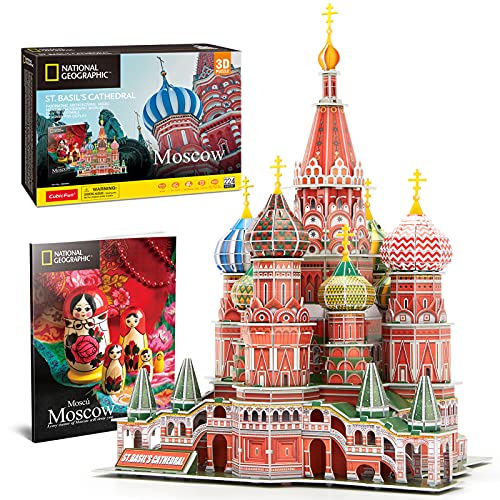 CubicFun 3D Puzzles Basilius Kathedrale National Geographic Architektur für Erwachsene, Moskau Puzzles für Erwachsene Russland Bauen Geschenke für Frauen Männer, Modellbausatz Spielzeug, 224 Stück