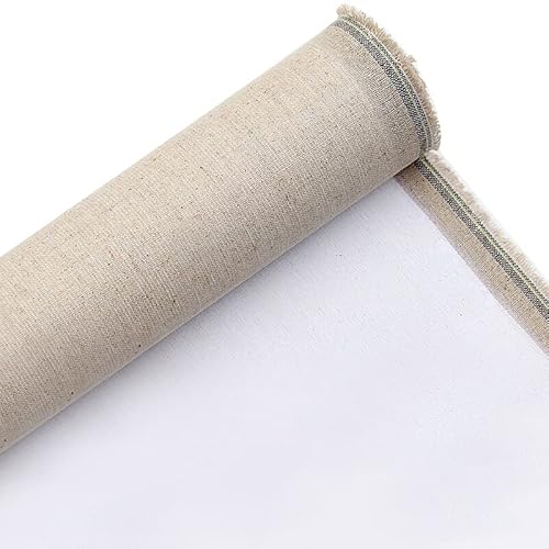 Leinwand Stoff,Leinwand Auf Rolle Leinenmischung grundierte leere Leinwandschicht Ölgemälde Leinwand Acrylmalerei 1m eine Rolle, 28/48 cm Breite(28cm width)