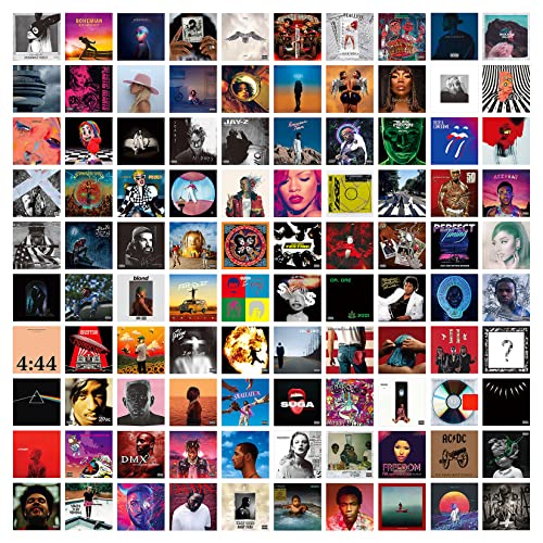 A ART·ZONE 100 Pcs 5x5 Zoll-Poster Wand Collage Kit für Raum, Album Cover , Musik , Rapper , Band , für Schlafzimmer