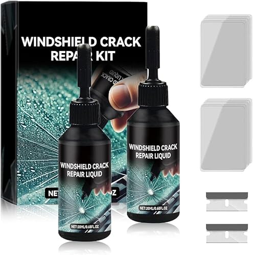 Pipihome Steinschlag Reparaturset Windschutzscheibe, 2 Stück Windschutzscheibe Reparaturset, Cracks Gone Glass Repair Kit, Glas Reparatur Set Zur Reparatur Langer Rissen, Löchern, Rissen