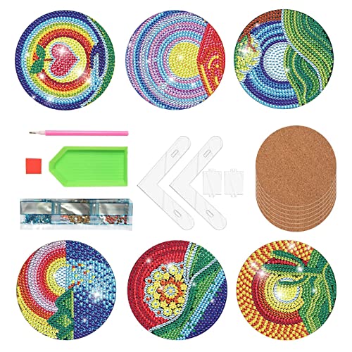 Diamantkunst Untersetzer | Kreatives Kunsthandwerk Kits - Kunsthandwerksartikel für Erwachsene und Kinder Abbto