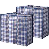 OVBOVA 2 Stück Aufbewahrungstasche Einkauftasche Jumbo Tasche mit Reißverschluss Aufbewahrungstasche Kleidung Storage Bag Große Taschen Umzugstaschen Packtaschen für Umzug Kleidung Decken Quilt