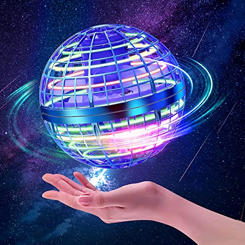 ASORT Hover Fliegender Ball,Magic Spinner Ball RGB Licht Hover Ball Mini Drohne Für Kinder Spielzeug, Flying Orb Hoverball Nova Geschenke Für Jungen Mädchen Indoor Outdoor Pro (Blua)